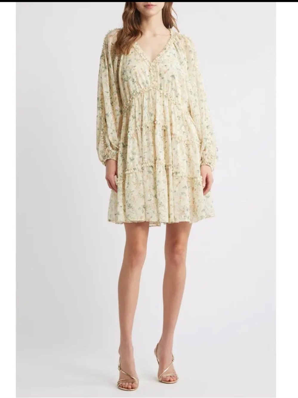 Flowy yellow floral dress